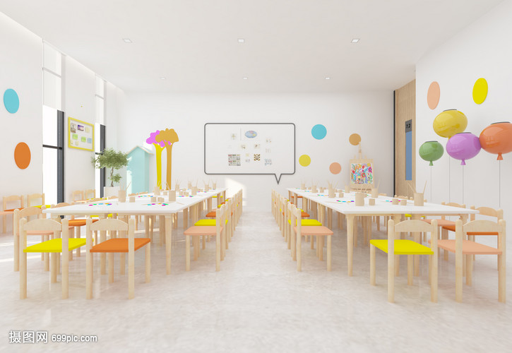 現(xiàn)代簡潔風(fēng)兒童美術(shù)練習(xí)室室內(nèi)設(shè)計(jì)效果圖解析